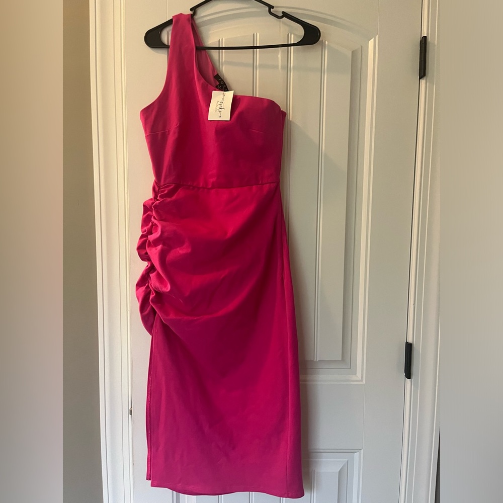 Hot Pink Midi Dress